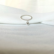 925 Heart Charm Ring